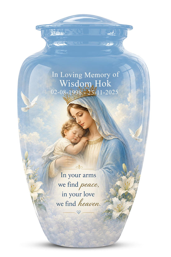 Angel Mom Cremation Urn - Blue Dove Memorial Ashes Container