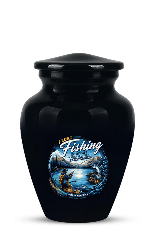 Personalized Fishing Memorial Urn - Adults Ashes For Male