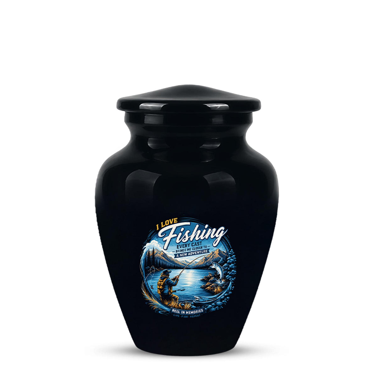 Personalized Fishing Memorial Urn - Adults Ashes For Male