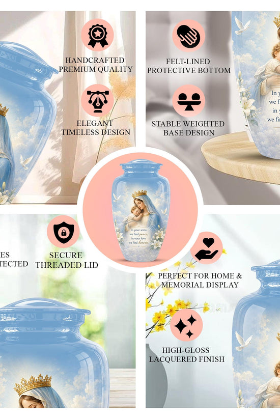 Angel Mom Cremation Urn - Blue Dove Memorial Ashes Container