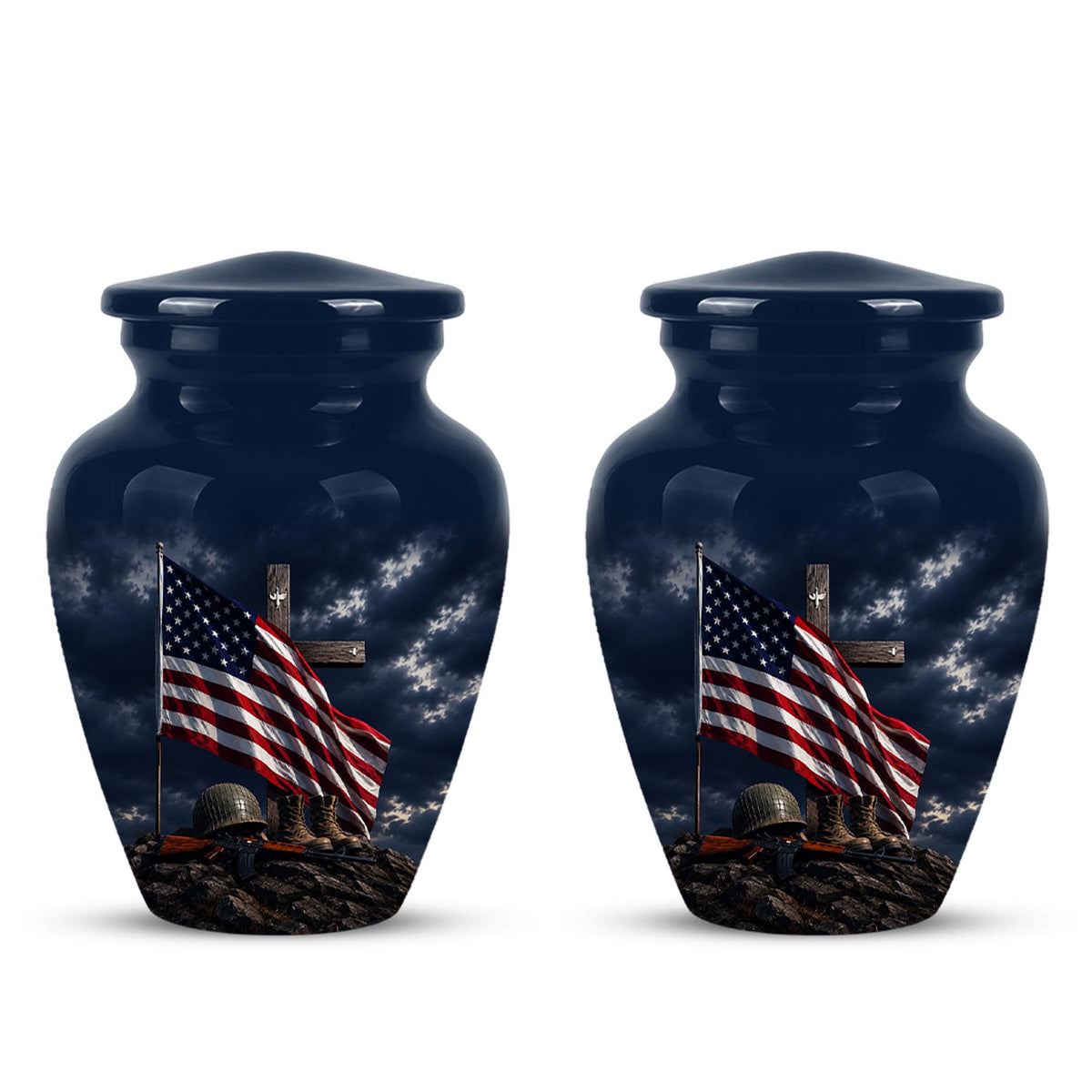 American Flag Military Urn ? Veteran Memorial Cremation Ashes Keepsake