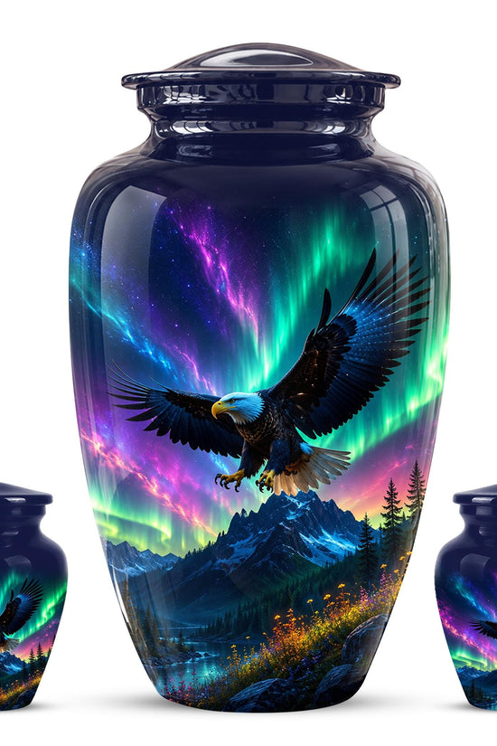 Eagle Cremation Urn for Ashes - Northern Lights Bald Eagle Memorial Urn