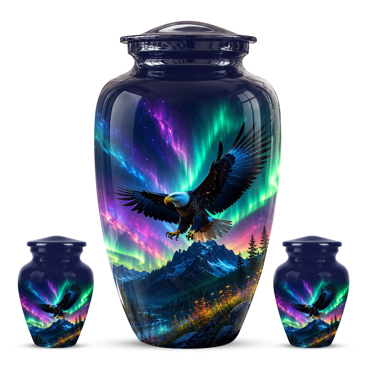 Eagle Cremation Urn for Ashes - Northern Lights Bald Eagle Memorial Urn