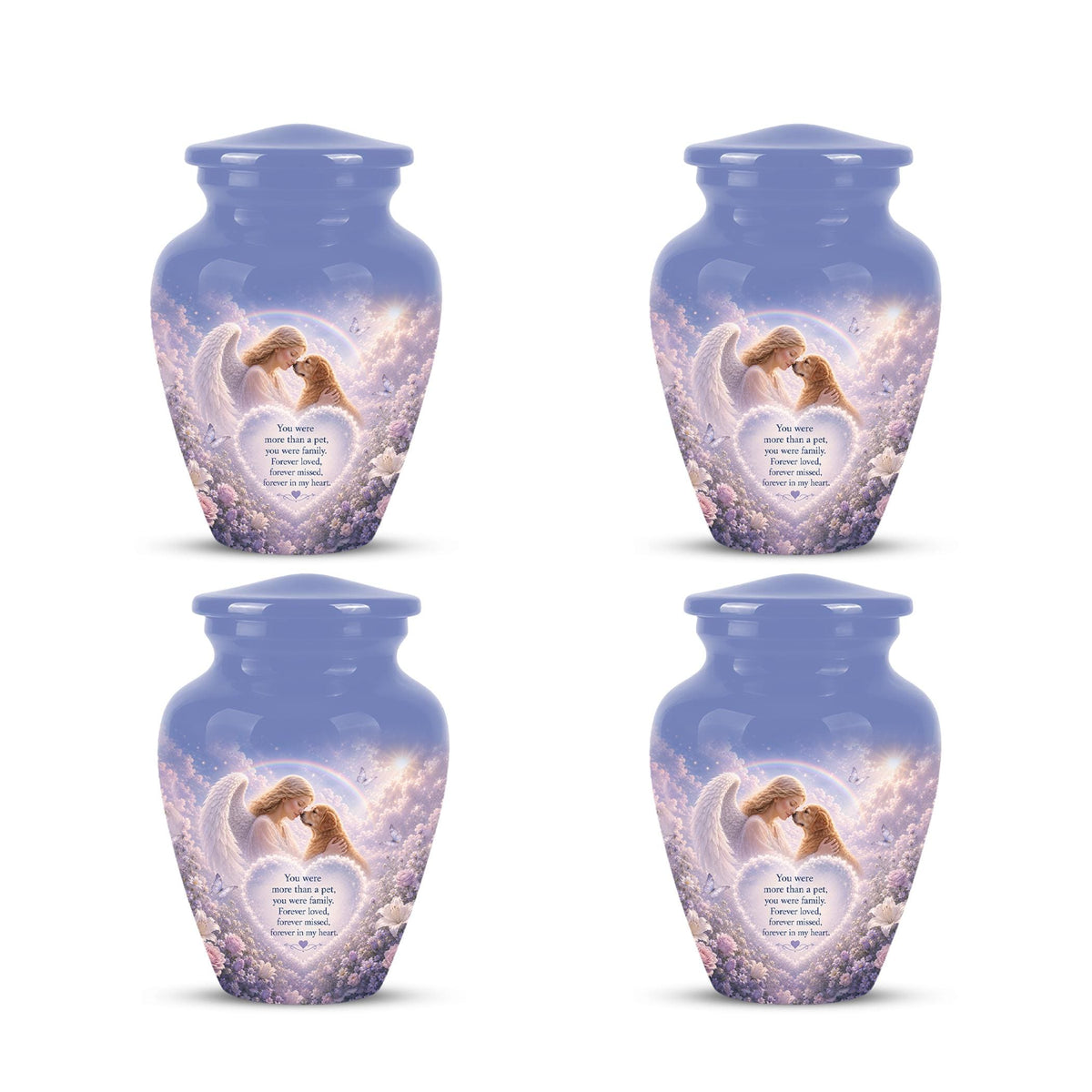Personalized Angel Rainbow Dog Cremation Urn - 200 Cubic  Inch Pet Memorial Ashes