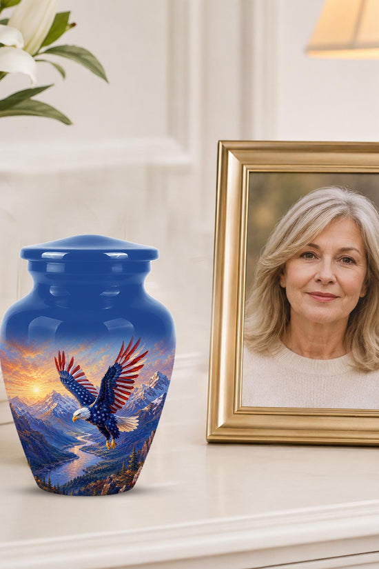 Bald Eagle Cremation Urn for Ashes - Blue Mountain Eagle Memorial Urn