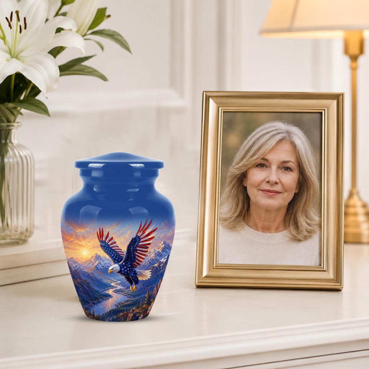 Bald Eagle Cremation Urn for Ashes - Blue Mountain Eagle Memorial Urn