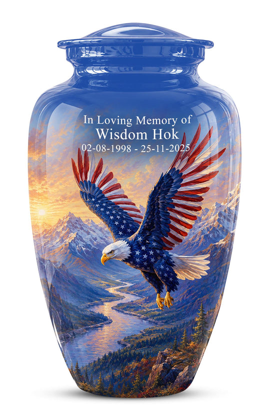 Bald Eagle Cremation Urn for Ashes - Blue Mountain Eagle Memorial Urn