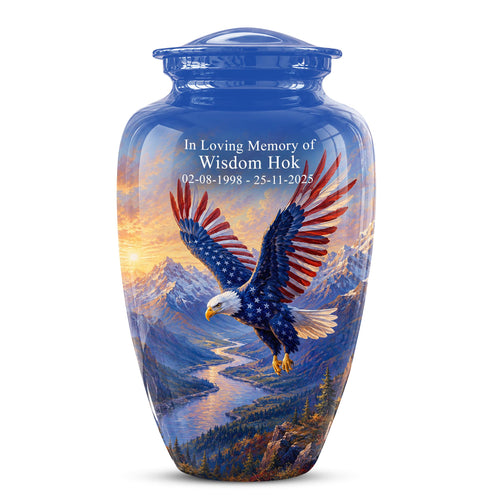 Bald Eagle Cremation Urn for Ashes - Blue Mountain Eagle Memorial Urn