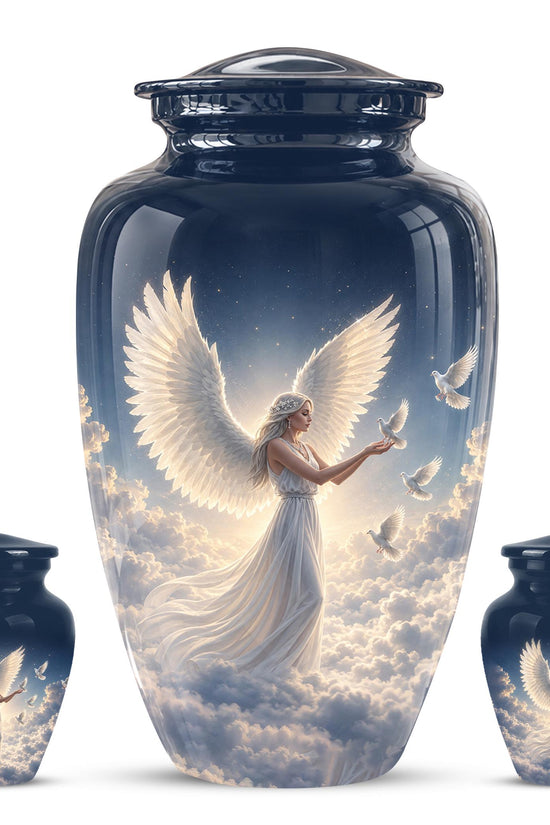 Personalized Angel Cremation Urn for Ashes - Female Angel Dove Memorial Urn