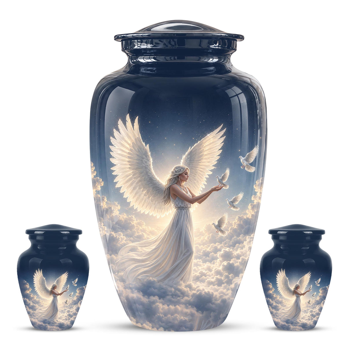 Personalized Angel Cremation Urn for Ashes - Female Angel Dove Memorial Urn