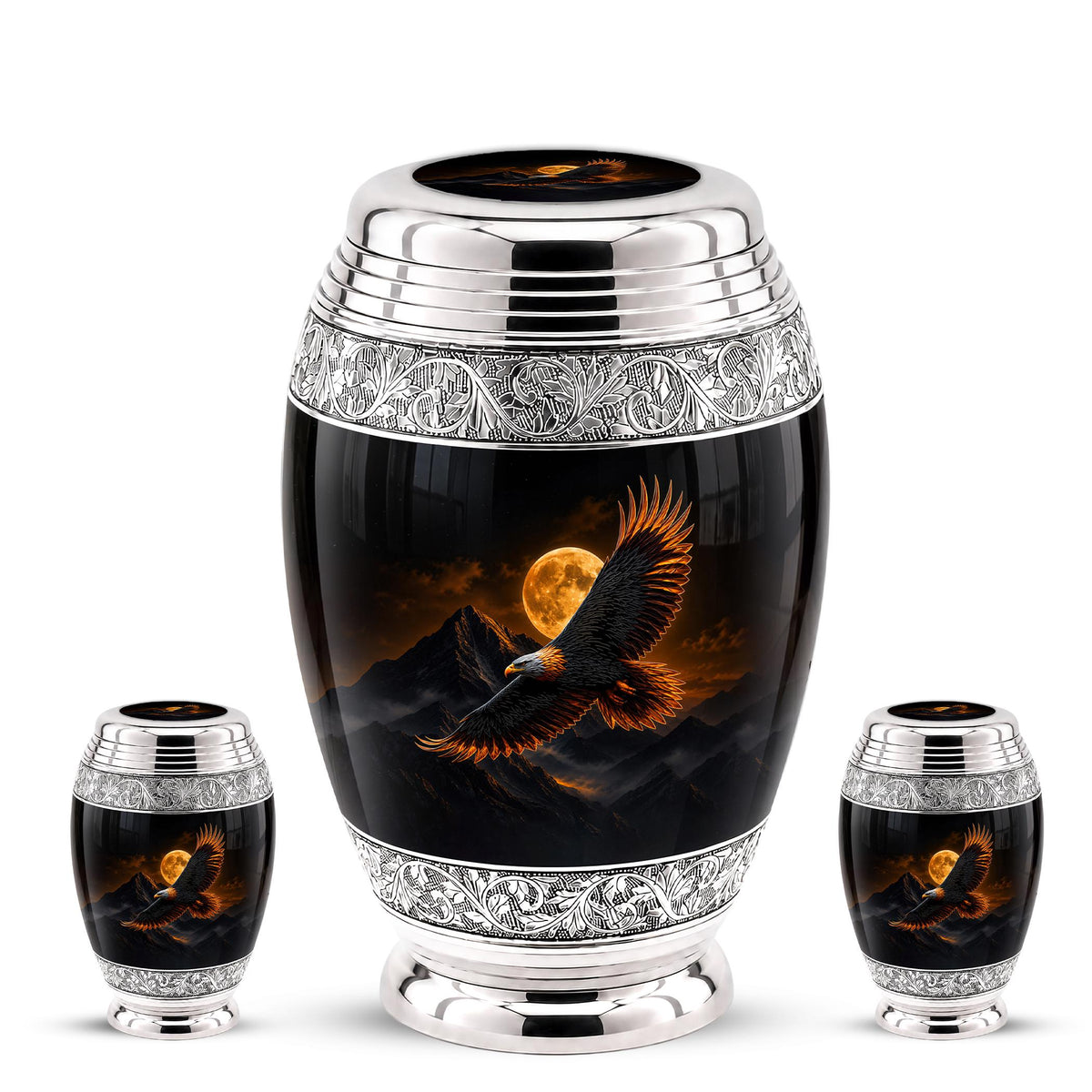 Bald Eagle Cremation Urn for Ashes - Golden Moon Mountain Memorial Urn