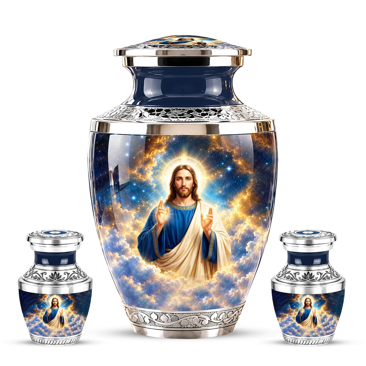 Personalized Jesus Memorial Urn - Christian Cremation Urn, 200 Cubic  Inches