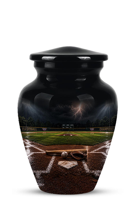 Personalized Baseball Cremation Urn - Adult Memorial Keepsake Urn