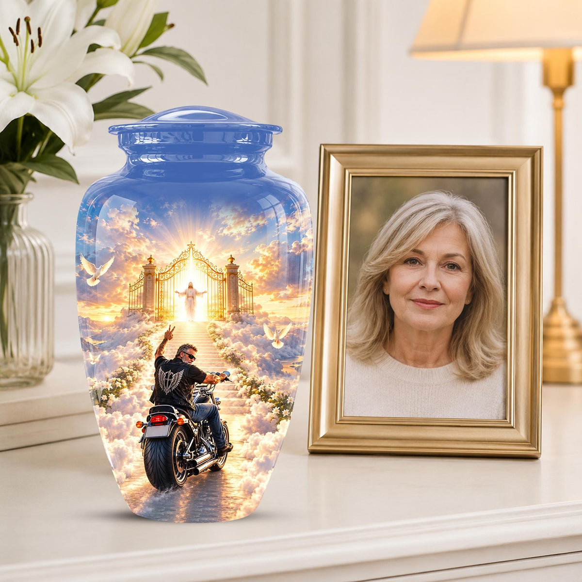 Personalized Motorcycle Memorial Urn, Biker Heaven Tribute, 200 Cubic  Inches