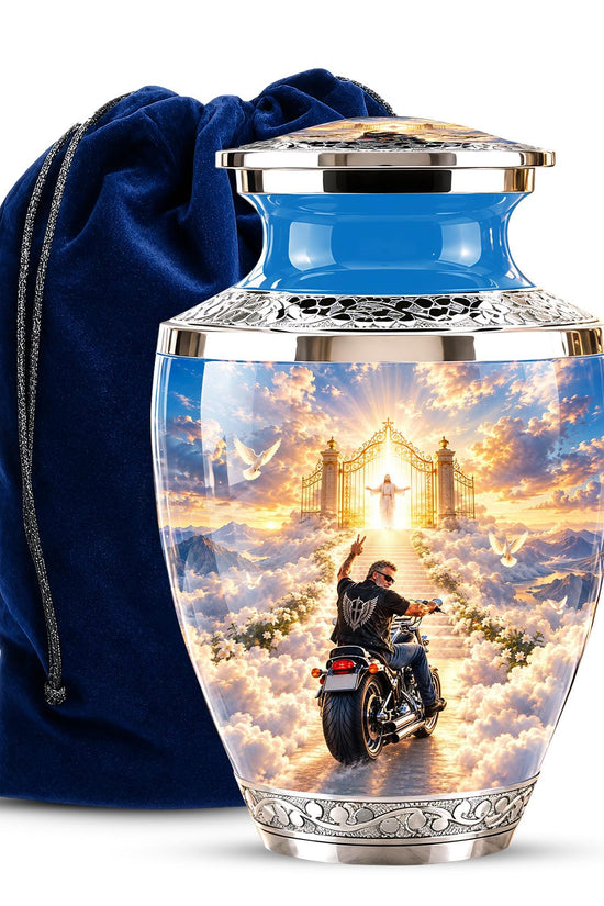Personalized Motorcycle Memorial Urn, Biker Heaven Tribute, 200 Cubic  Inches