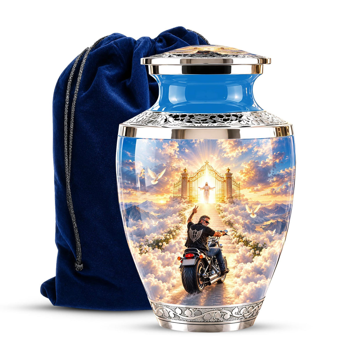 Personalized Motorcycle Memorial Urn, Biker Heaven Tribute, 200 Cubic  Inches