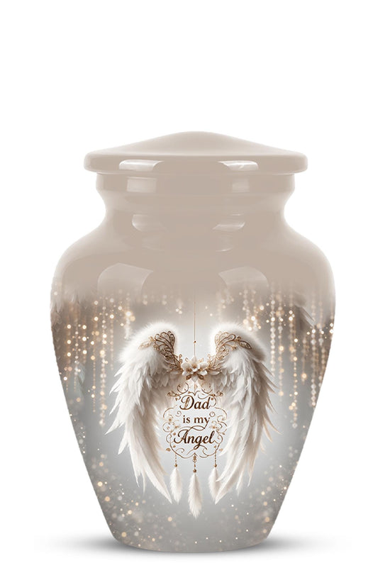 Personalized Dad Memorial Urn - Angel Wings Funeral Urns