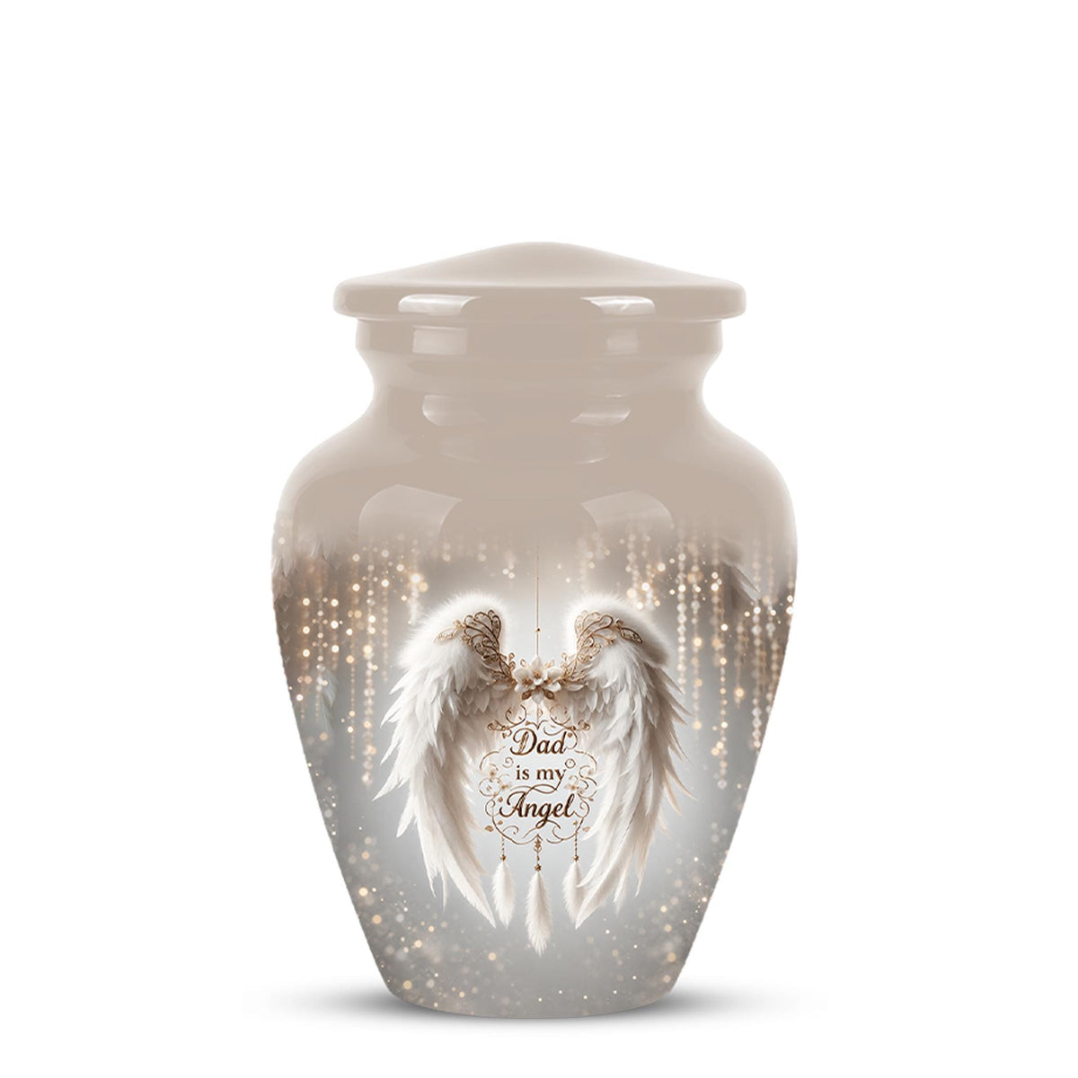 Personalized Dad Memorial Urn - Angel Wings Funeral Urns