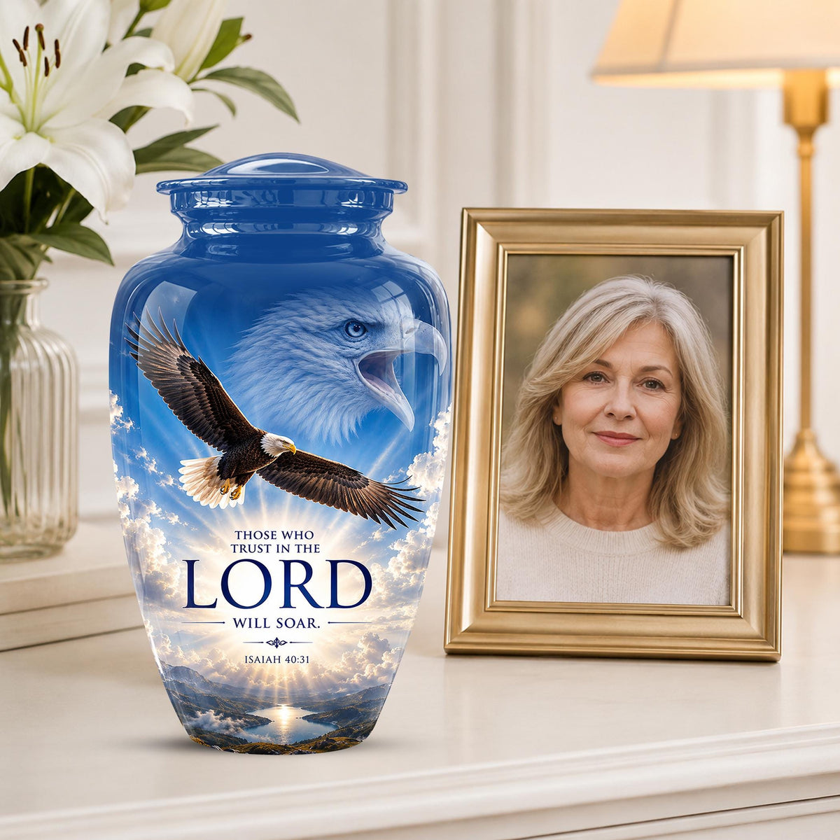 Bald Eagle Cremation Urn for Ashes - Christian Memorial Urn
