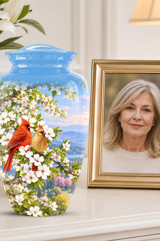 Personalized Cardinal Cremation Urn, Red Bird Memorial Keepsake (200 Cubic  Inch)