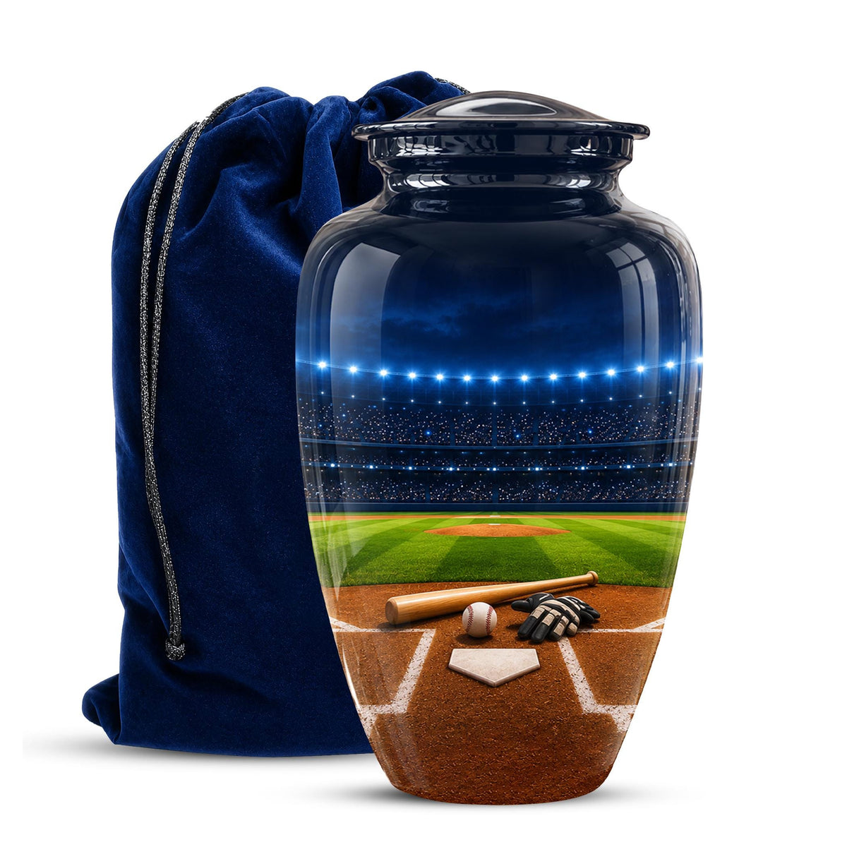 Personalized Baseball Stadium Cremation Urn for Ashes - Custom Memorial Funeral Urn