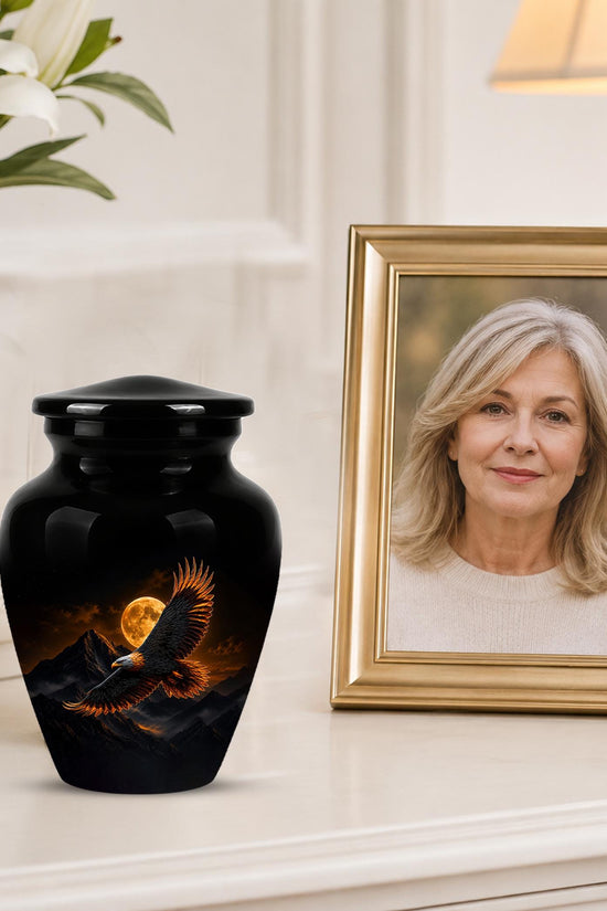 Eagle Cremation Urn for Ashes - Black Bald Eagle Memorial Urn
