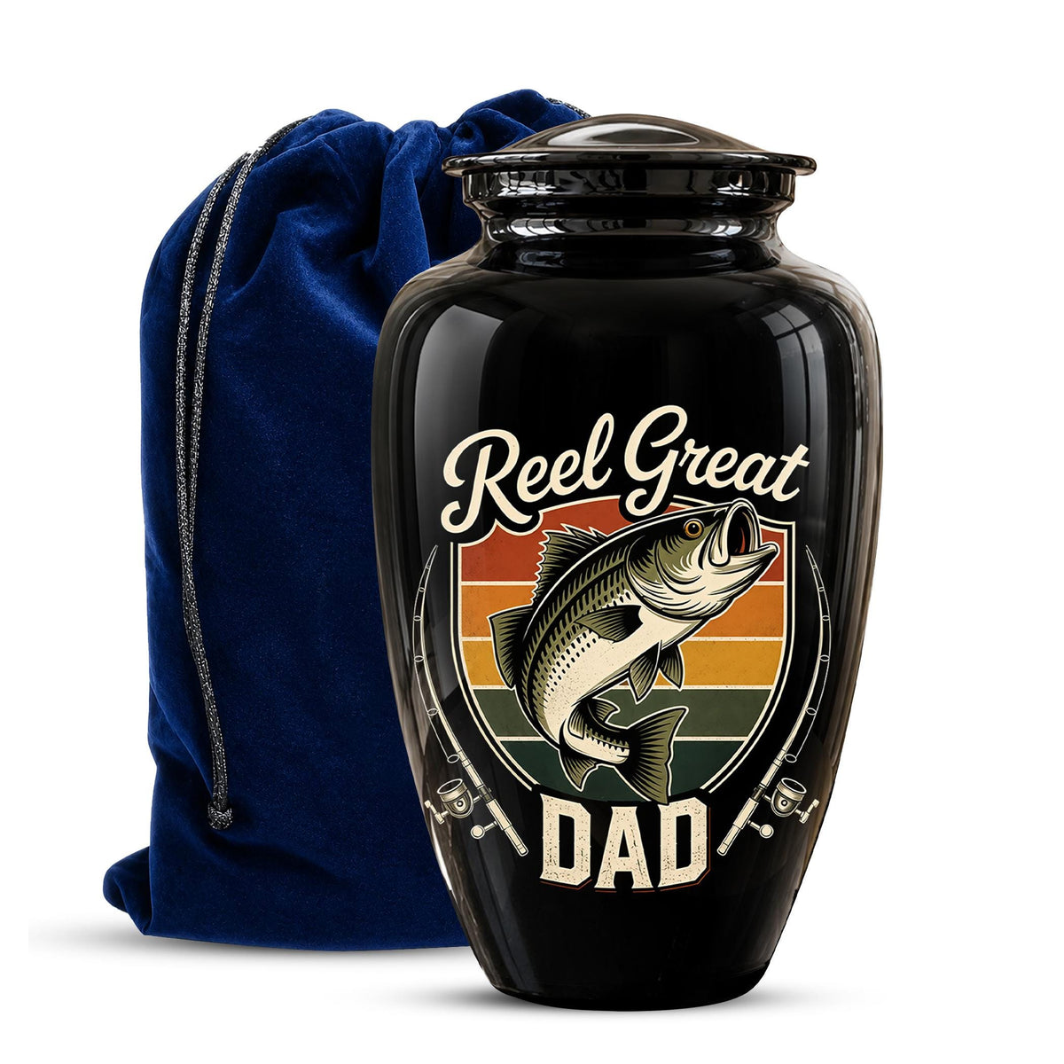 Personalized Fishing Memorial Urn for Dad - Adults Ashes For Memorial Urn