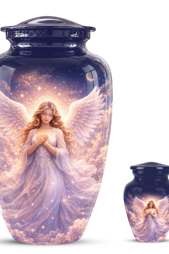 Personalized Angel Wings Urn for Human Ashes - Memorial Keepsake Tribute Urn