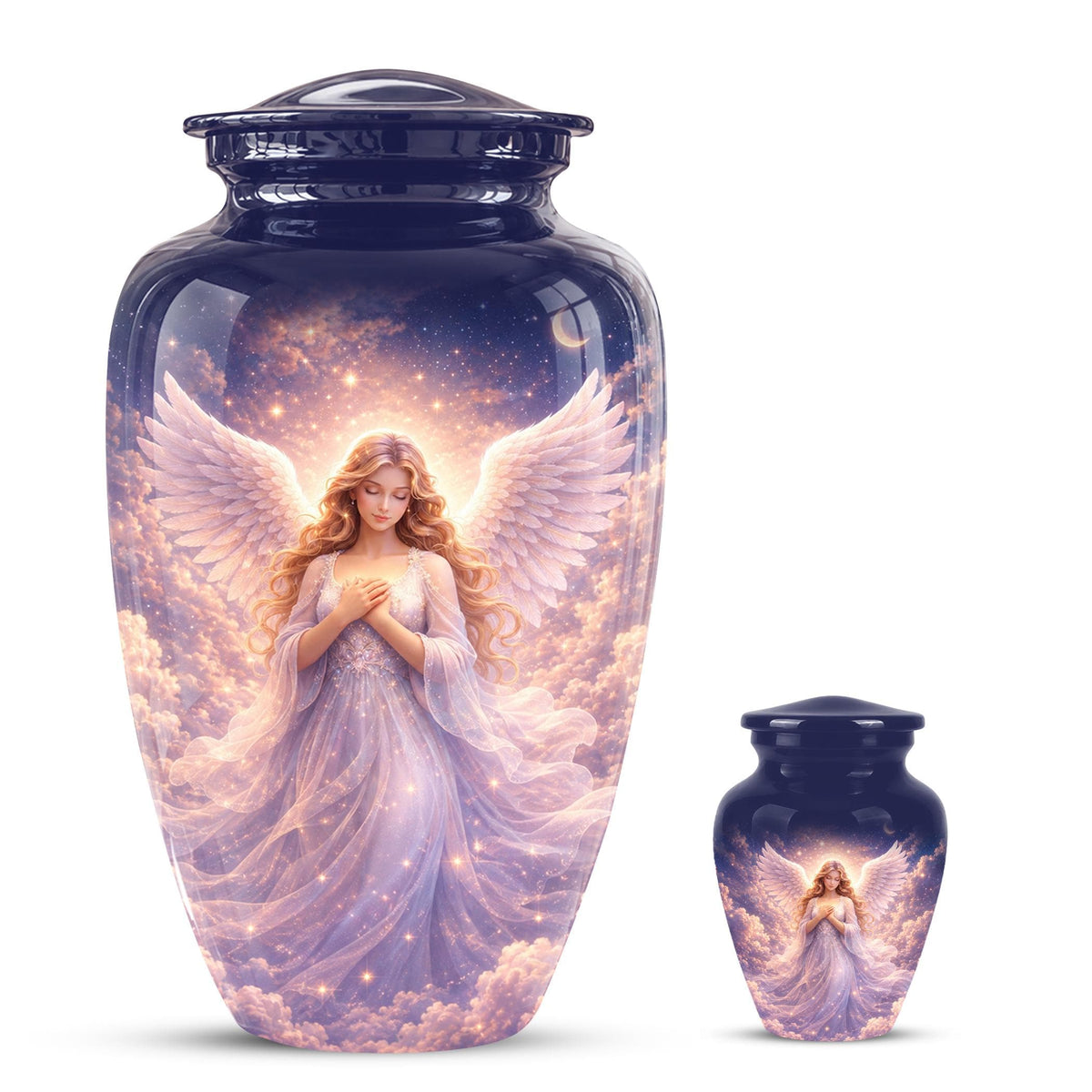 Personalized Angel Wings Urn for Human Ashes - Memorial Keepsake Tribute Urn