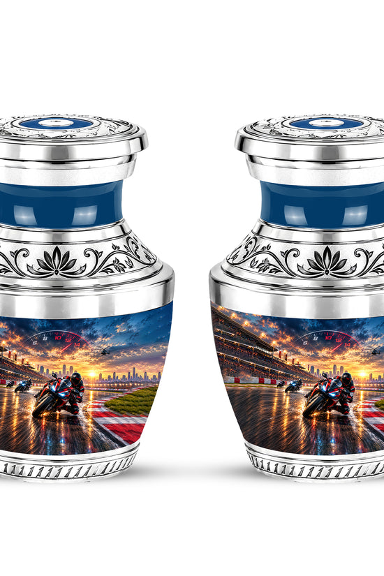 Motorcycle Racing Memorial Urn for Human Ashes – Personalized Racing Bike Urn