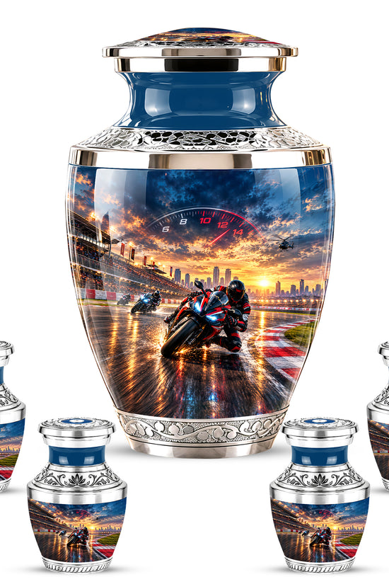 Motorcycle Racing Memorial Urn for Human Ashes – Personalized Racing Bike Urn