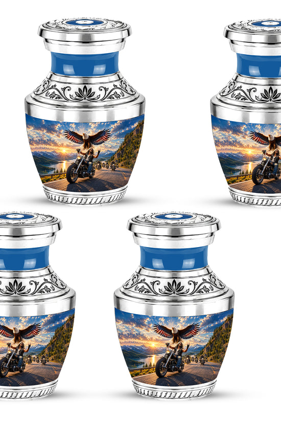 Personalized Motorcycle Cremation Urn, Biker Memorial, Eagle Rider Tribute