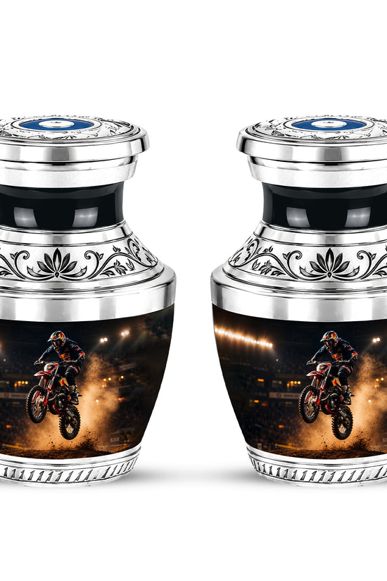 Personalized Motorcycle Cremation Urn, Biker Memorial Ashes (Adult)