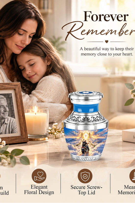 Personalized Motorcycle Memorial Urn, Biker Heaven Tribute, 200 Cubic  Inches