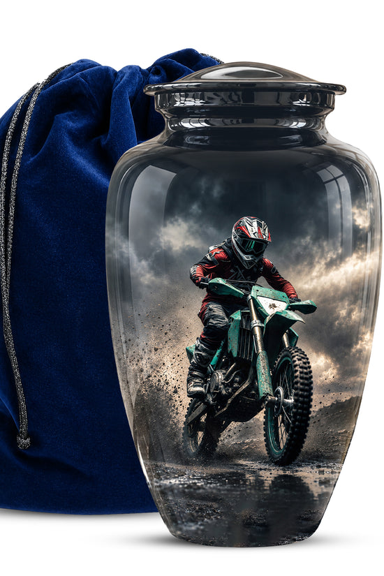 Dirt Bike Memorial Cremation Urn for Human Ashes – Personalized Motocross Motorcycle Urn