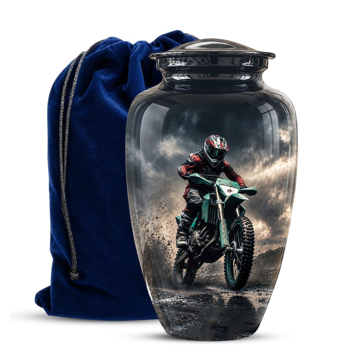 Dirt Bike Memorial Cremation Urn for Human Ashes – Personalized Motocross Motorcycle Urn