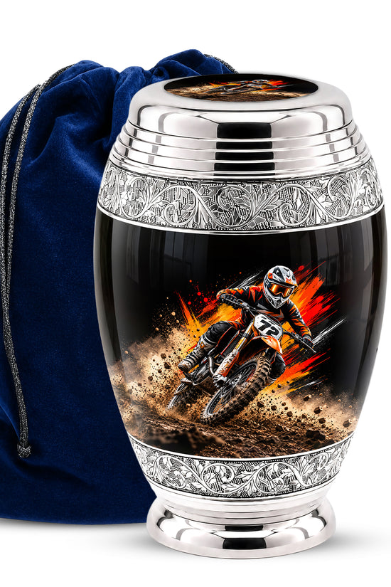 Motocross Dirt Bike Cremation Urn for Human Ashes – Personalized Motorcycle Memorial Urn