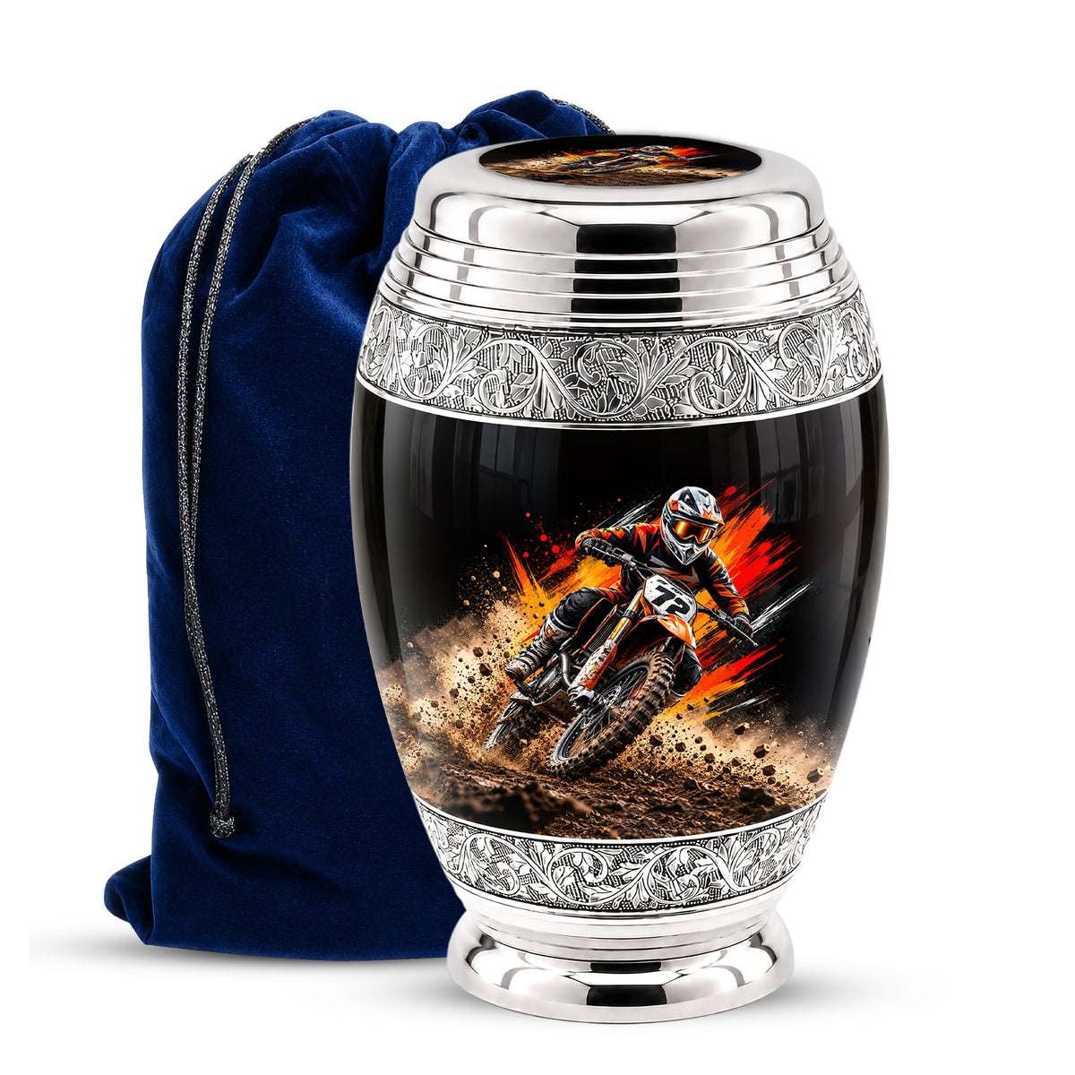 Motocross Dirt Bike Cremation Urn for Human Ashes – Personalized Motorcycle Memorial Urn