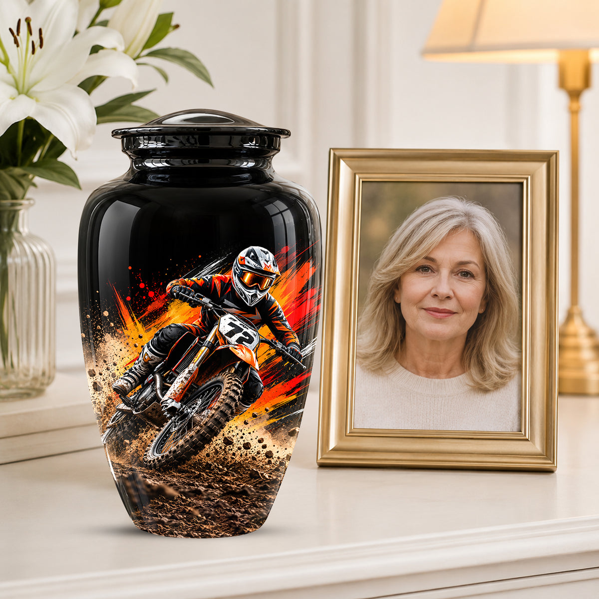 Motocross Cremation Urn, Dirt Bike Memorial, Motorcycle Ashes Urn