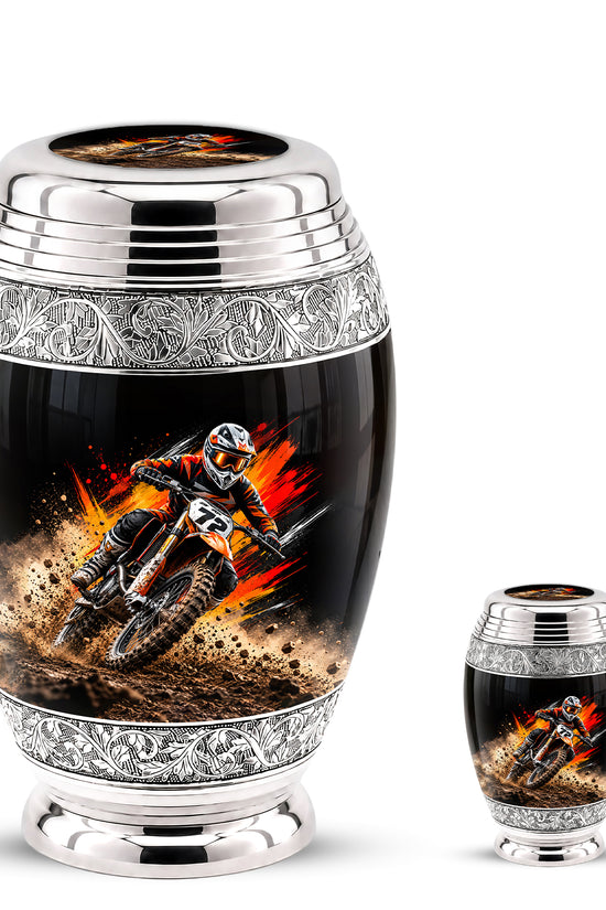 Motocross Dirt Bike Cremation Urn for Human Ashes – Personalized Motorcycle Memorial Urn