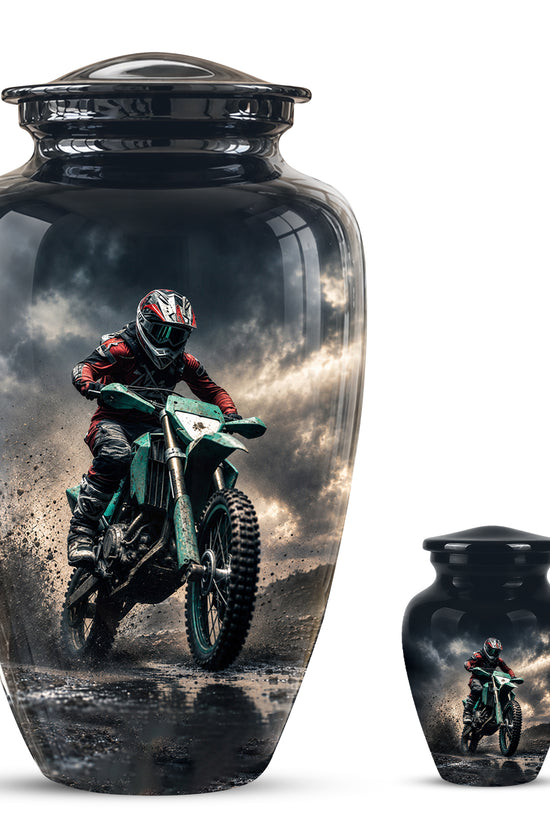 Dirt Bike Memorial Cremation Urn for Human Ashes – Personalized Motocross Motorcycle Urn