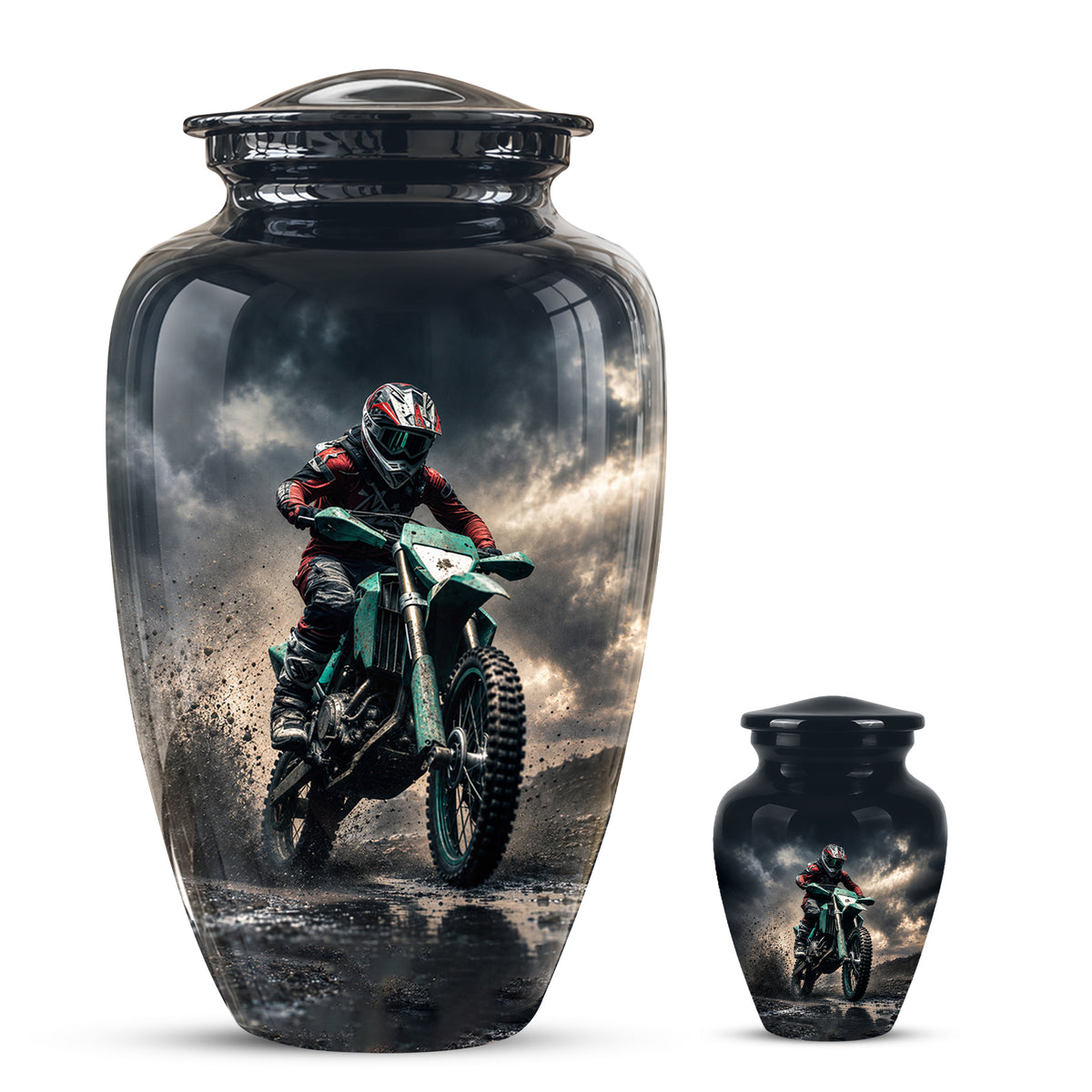Dirt Bike Memorial Cremation Urn for Human Ashes – Personalized Motocross Motorcycle Urn