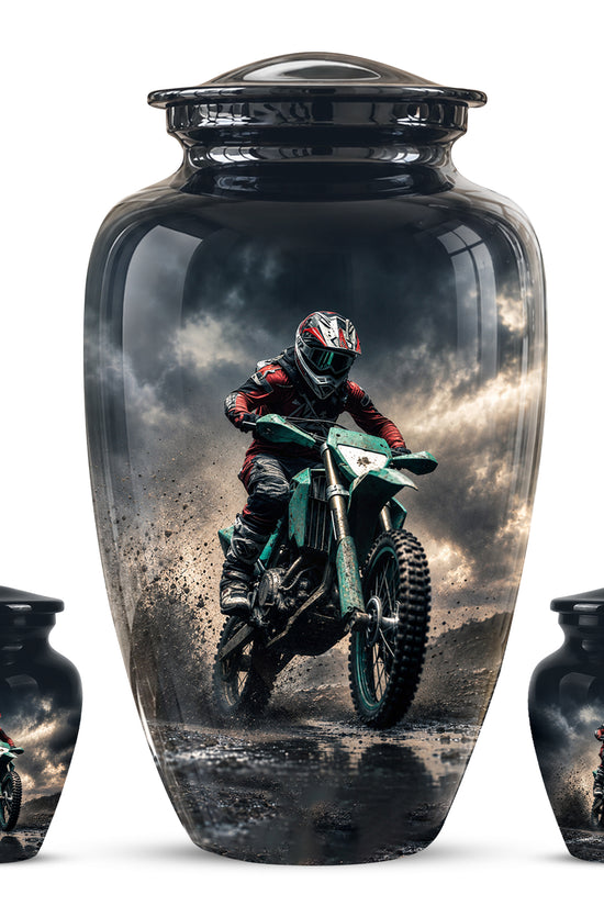 Dirt Bike Memorial Cremation Urn for Human Ashes – Personalized Motocross Motorcycle Urn