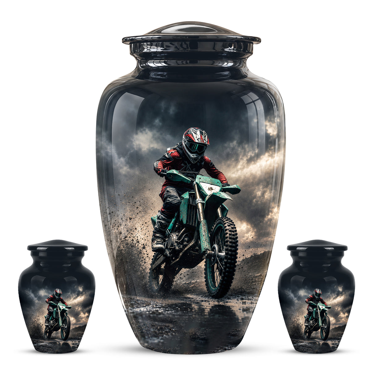 Dirt Bike Memorial Cremation Urn for Human Ashes – Personalized Motocross Motorcycle Urn