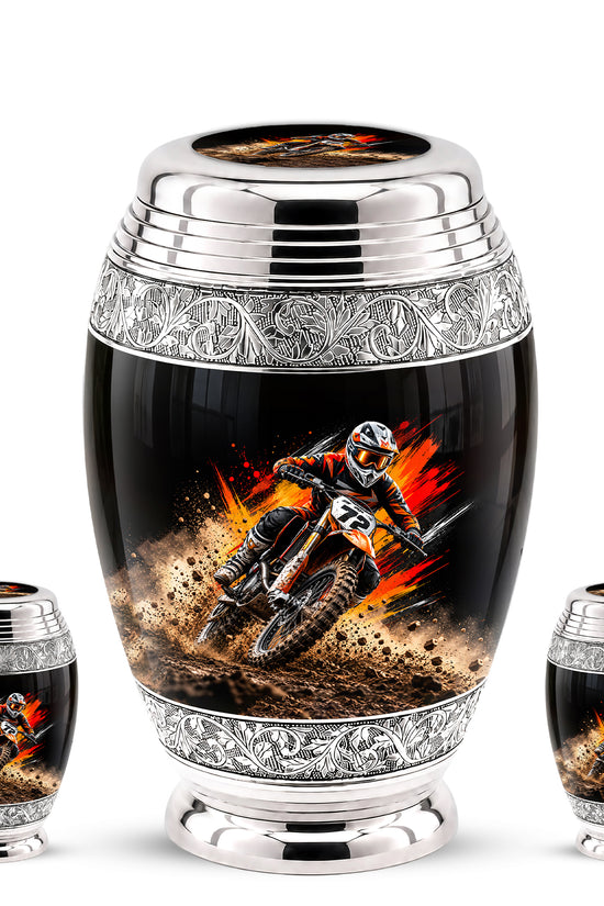 Motocross Dirt Bike Cremation Urn for Human Ashes – Personalized Motorcycle Memorial Urn