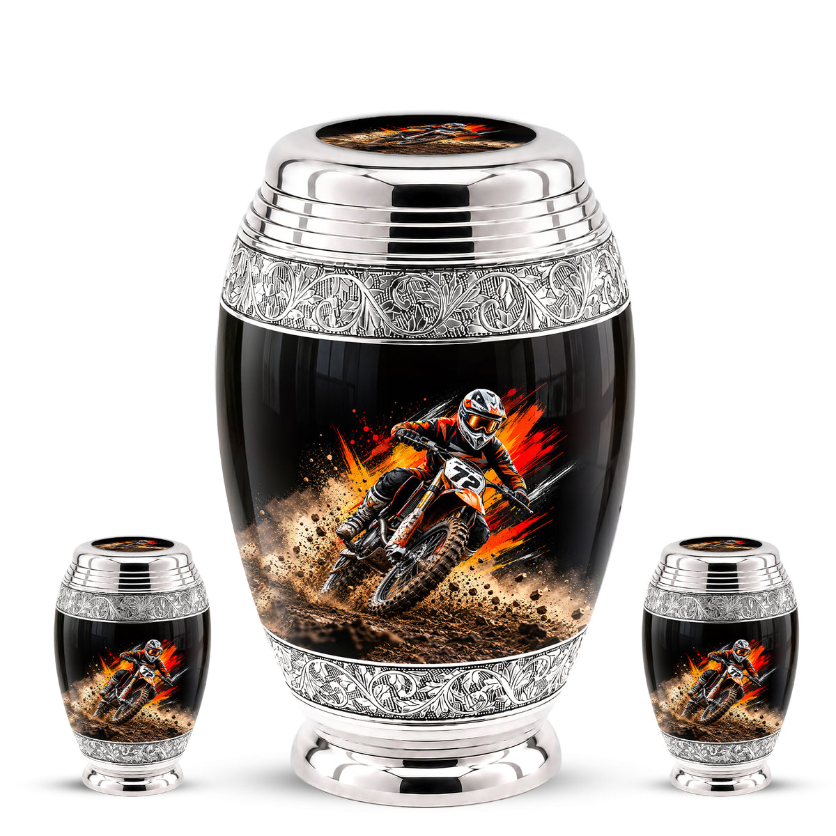 Motocross Dirt Bike Cremation Urn for Human Ashes – Personalized Motorcycle Memorial Urn