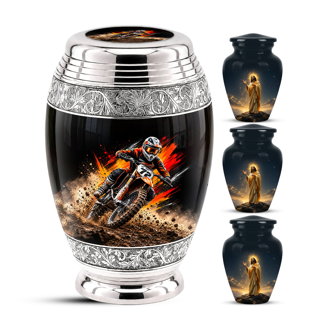 Motocross Dirt Bike Cremation Urn for Human Ashes – Personalized Motorcycle Memorial Urn