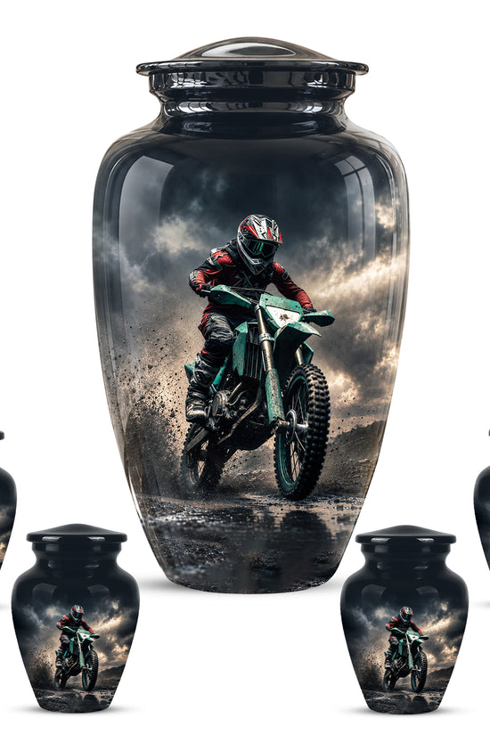 Dirt Bike Memorial Cremation Urn for Human Ashes – Personalized Motocross Motorcycle Urn