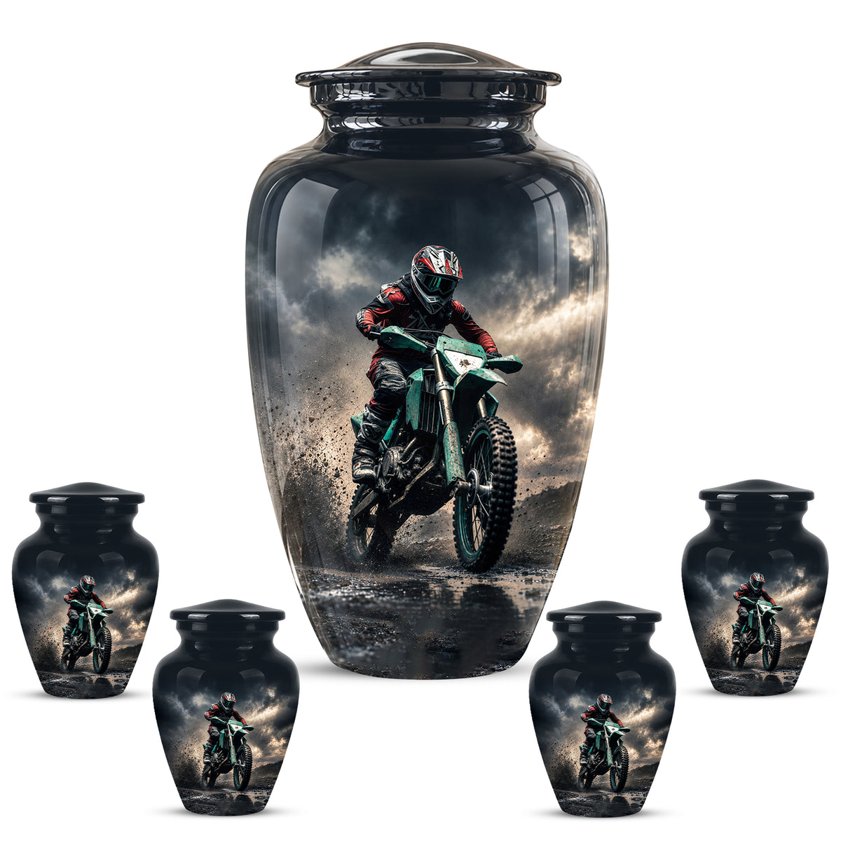 Dirt Bike Memorial Cremation Urn for Human Ashes – Personalized Motocross Motorcycle Urn