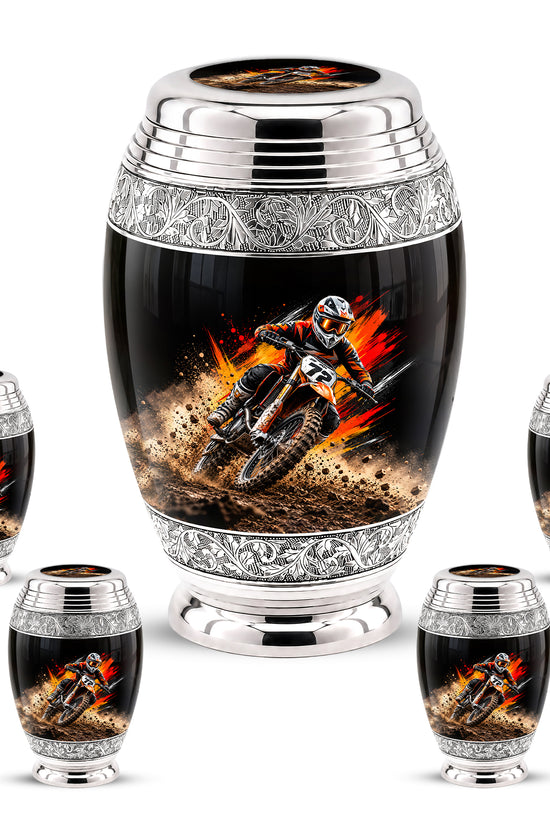 Motocross Dirt Bike Cremation Urn for Human Ashes – Personalized Motorcycle Memorial Urn